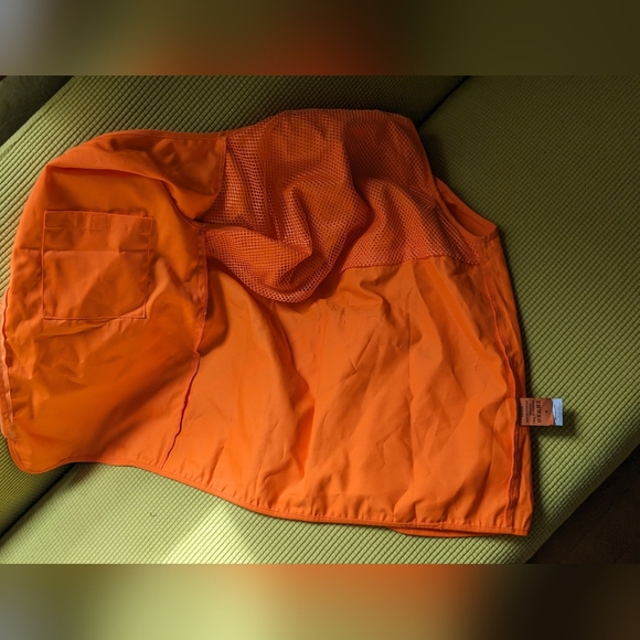 COPY - Orange neon vest with zipper and pockets for men size medium or large - Picture 3 of 8
